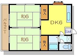 タカシマンション 2DKの間取図画像