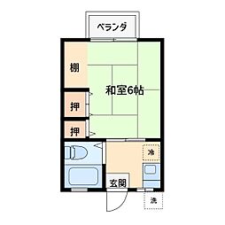グリーンハイツ 1Kの間取図画像