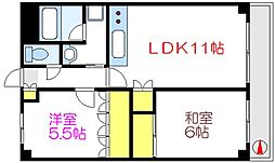 エバーグリーン 2LDKの間取図画像