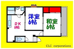 メゾンクレスト 2DKの間取図画像