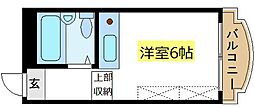 カワベ328 ワンルームの間取図画像