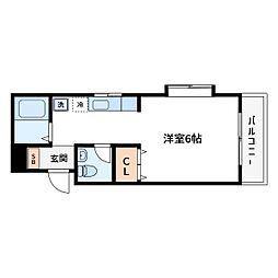 スターコーポ ワンルームの間取図画像