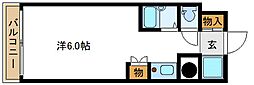 スカイクレスト ワンルームの間取図画像