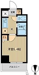 ドゥーエ浦安2 1Kの間取図画像