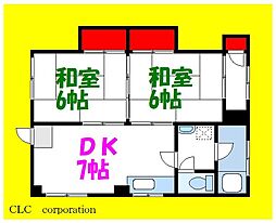 ハイネス藤澤 2DKの間取図画像