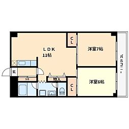 ゾンネンハイム葛西 2LDKの間取図画像