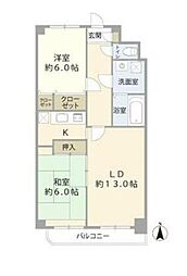 ウイング東葛西 2LDKの間取図画像