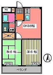 エクセル197 2DKの間取図画像