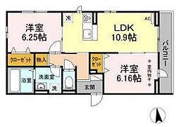 Bambus 2LDKの間取図画像