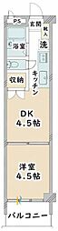 カーサ宇喜田2号棟 1DKの間取図画像