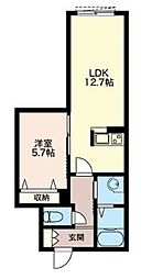 プラザエノモト3 1LDKの間取図画像