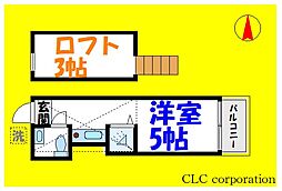 エクセル6 ワンルームの間取図画像