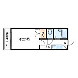 ハイムフローレス 1Kの間取図画像