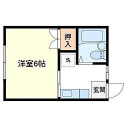 コーポアキラ 1Kの間取図画像