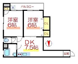 都営浅草線 本所吾妻橋駅 徒歩2分の賃貸マンション 2階2DKの間取り