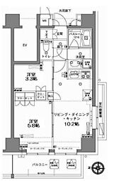 MFPRコート木場公園 2LDKの間取図画像