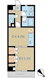 カワノマンション新小岩 1DKの間取図画像