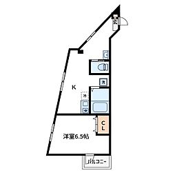 東武伊勢崎線 竹ノ塚駅 徒歩17分の賃貸マンション 3階1Kの間取り