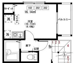 アッヴェニーレ ワンルームの間取図画像