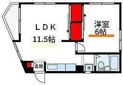 コーポサニーイチ 1LDKの間取図画像