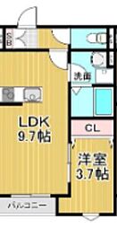 La-Crea LKS(ラクリエ・エルケーエス) 1LDKの間取図画像