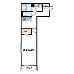 宮内サンハイツ本木3 1Kの間取図画像