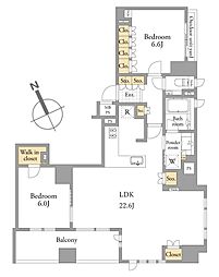 アトラス代々木上原 2LDKの間取図画像