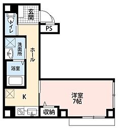 メゾンプリマベーラ 1Kの間取図画像