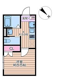 NAGA2 1Kの間取図画像