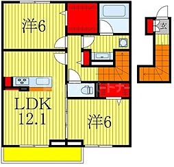 トランキーノ　パルク 2階2LDKの間取り