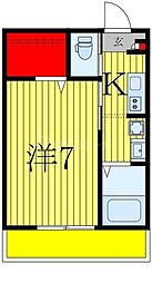 仮称　キャメル柏の葉キャンパス7Ａ 1階1Kの間取り