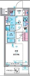 GENOVIA天王台 4階1Kの間取り