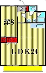 ブルーヒルズ 4階1LDKの間取り