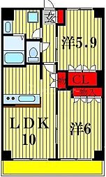HIMMEL BLA 3階2LDKの間取り