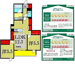 プレミアメゾン 1階2LDKの間取り