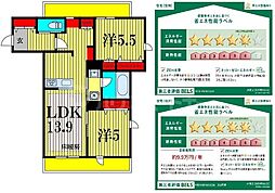 プレミアメゾン 3階2LDKの間取り
