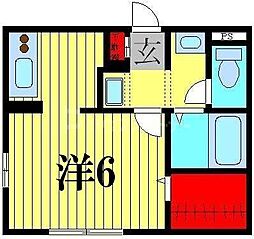 メゾン・ド・エヴァ 1Kの間取図画像