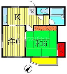 増尾ヒルズ 2Kの間取図画像