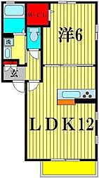 ルピナス 1LDKの間取図画像