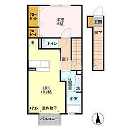 ストラールB 1LDKの間取図画像