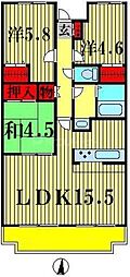 ビューパークヤマモ 3LDKの間取図画像