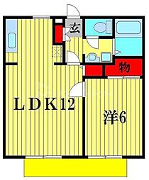 フロイディーハイツ 1LDKの間取図画像