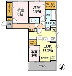 フォレストオオタカ2 3LDKの間取図画像