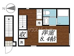ベレガンス流山松ヶ丘II ワンルームの間取図画像