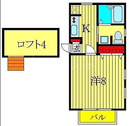 リブレア流山A 1Kの間取図画像