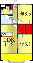 シャルマンフラットリヴァー1 2LDKの間取図画像