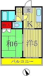 サンメゾン南柏 2Kの間取図画像
