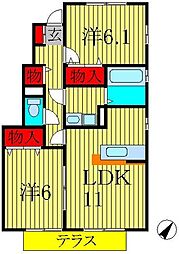 ノールメゾン4 2LDKの間取図画像