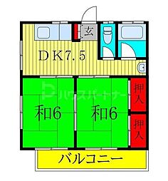 コーポ内野2号棟 2LDKの間取図画像