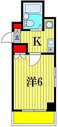 ユーゴーハイツ 1Kの間取図画像